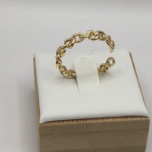 3/$25 Golden Irregular Chain Link Open Ring Size is Adjustable Unisex Metal - Picture 4 of 7